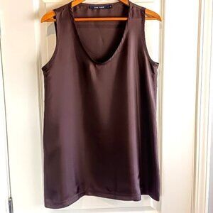 Sofie D'Hoore Chocolate Brown Silk Sleeveless Mini Dress